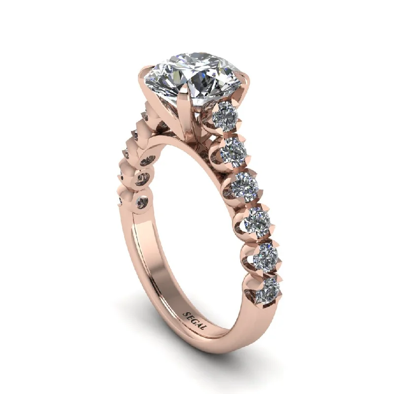 Ladies engagement rings with sage diamonds -2ct Round Cut Diamond 14K Gold Engagement Ring - Christina No. 2