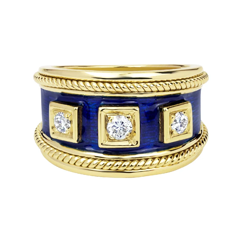 Ladies rings for pastoral vibes -Ring - Diamond (enamel) (2329B)