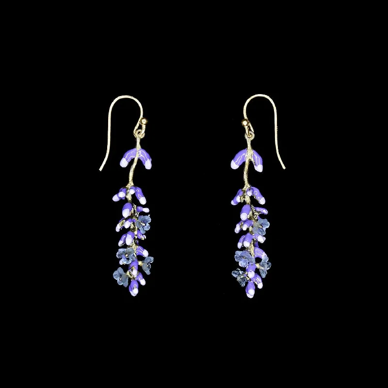 Ladies earrings for dream vibes -Lavender Earrings - Wire