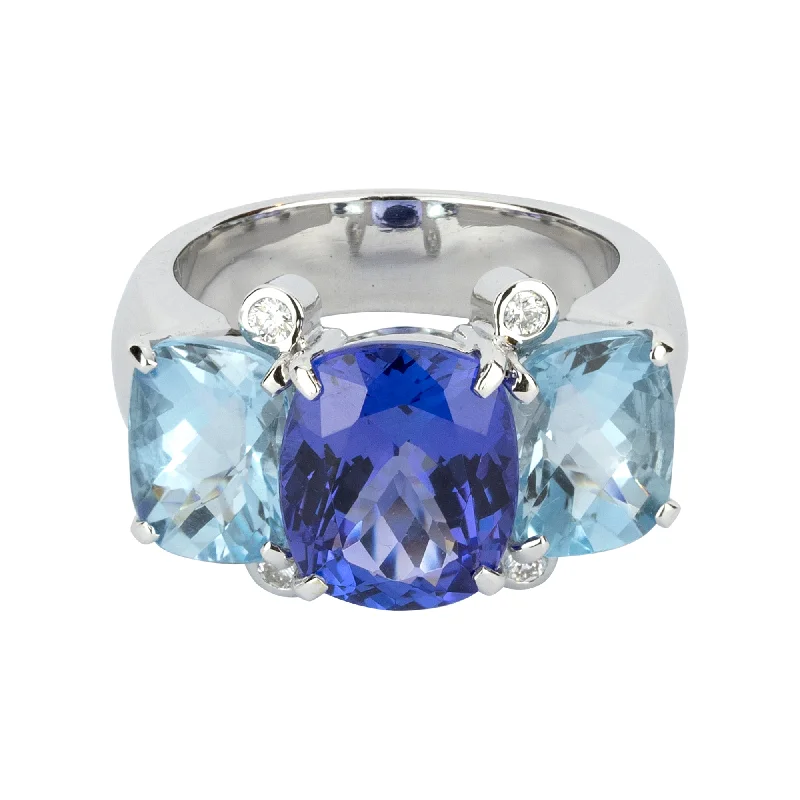 Ladies rings for life’s milestones -Ring - Tanzanite, Blue Topaz And Diamond