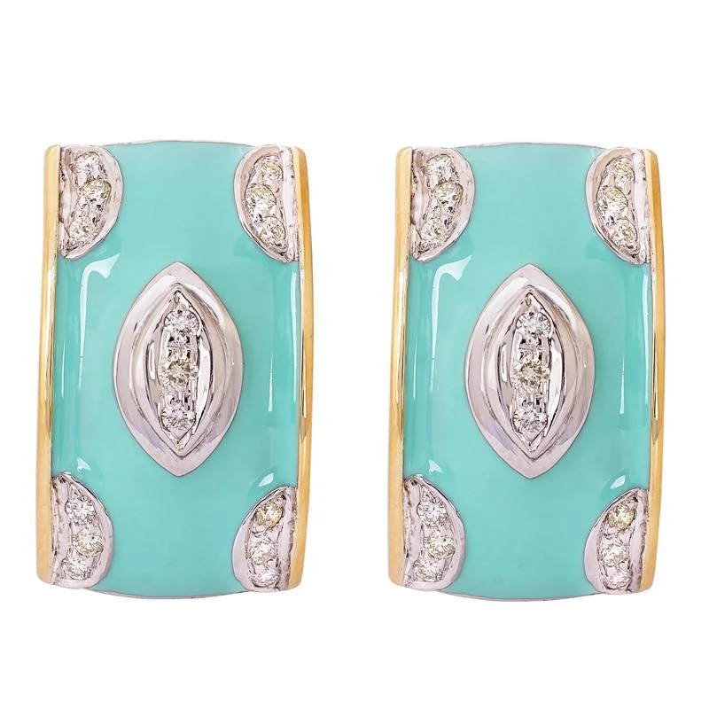 Ladies earrings rugged sparkle -Earrings- Diamond (Enamel)  (41AM)