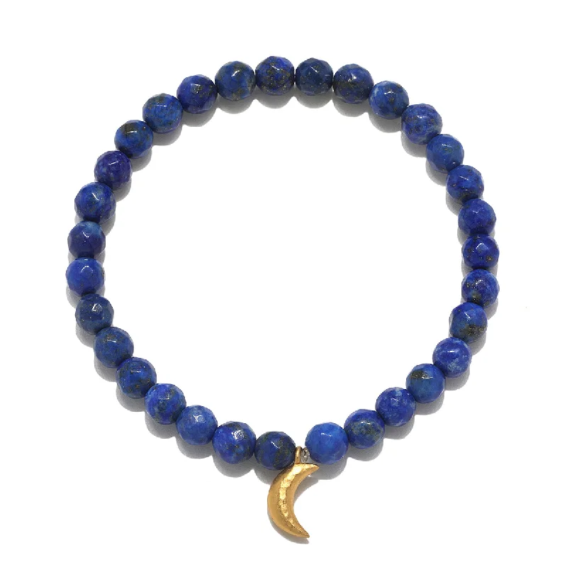 ladies-gift-twist-bracelets-Divine Protection Moon Lapis Gemstone Bracelet