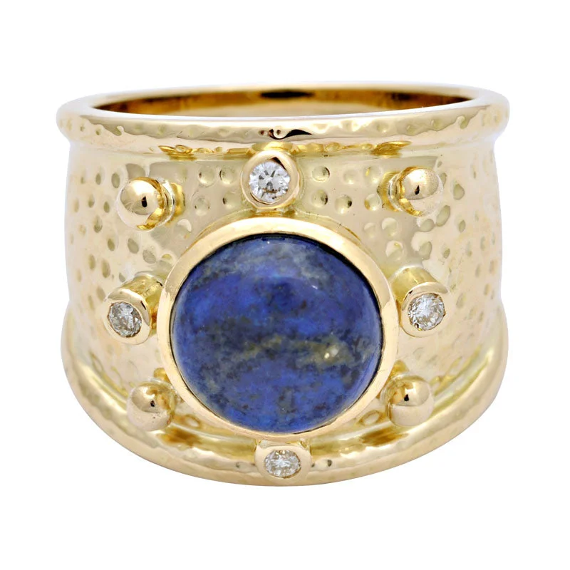 Ladies rings for music vibes -Ring-Lapis Lazuli and Diamond