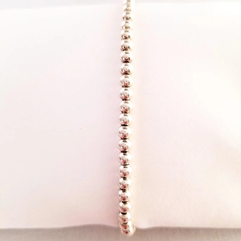 ladies-everyday-diamond-bracelets-Beaded Silver Bracelet