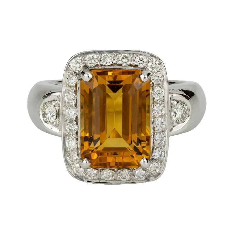 Ladies rings with dusk tourmaline -Ring - Citrine And Diamond