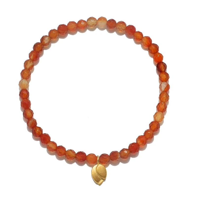 ladies-party-wrap-bracelets-Rooted in Strength Lotus Carnelian Gemstone Bracelet