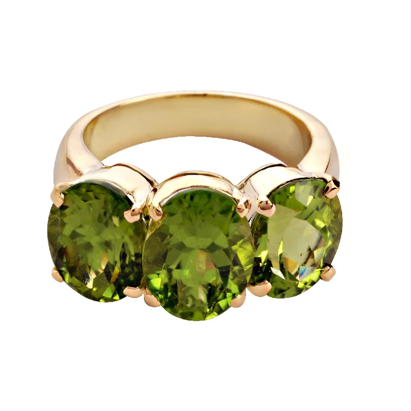 Ladies rings with lime moldavite -Ring - Peridot