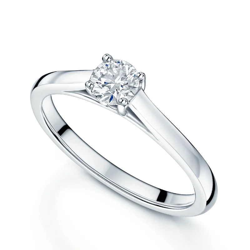 Ladies engagement rings unique romance -Platinum GIA Certificated Round Brilliant Cut Diamond 0.34ct Engagement Ring