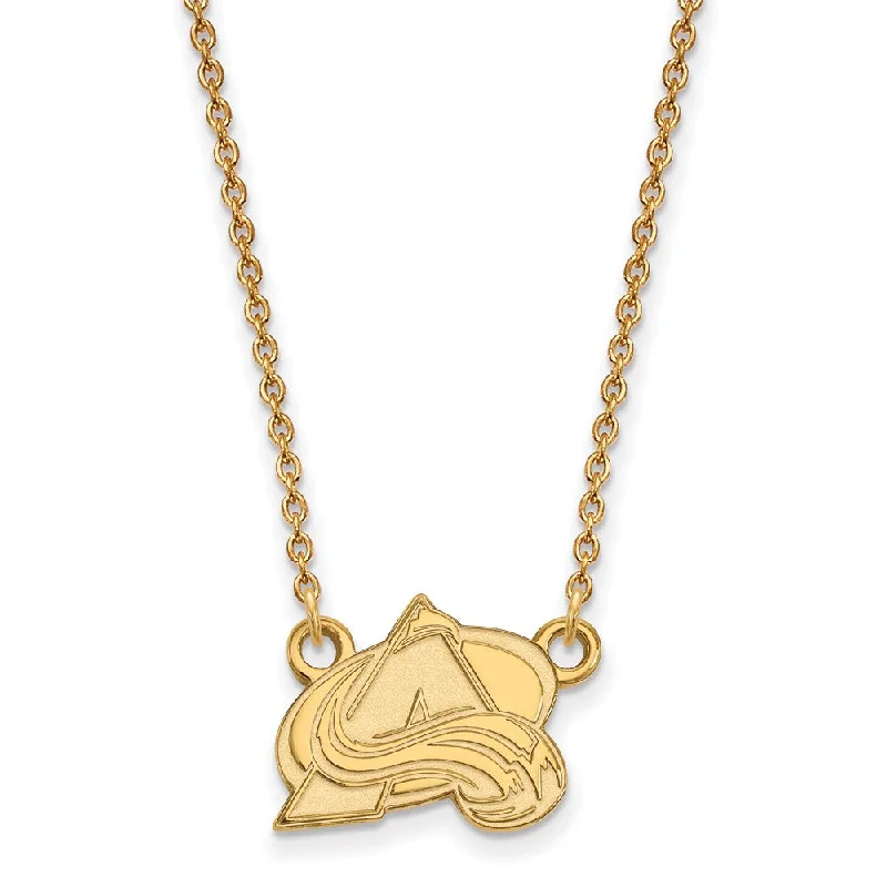 ladies-everyday-rose-gold-necklaces-SS 14k Yellow Gold Plated NHL Colorado Avalanche SM Necklace, 18 Inch