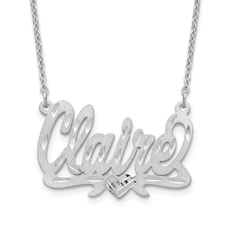 ladies-delicate-rose-gold-necklaces-Personalized Satin and Diamond-Cut Solid Script Name Necklace