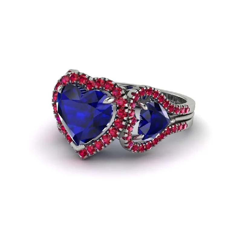 Ladies engagement rings for spa-day unions -Sapphire Eternal Heartbeat Engagement Ring - Aylin No. 60