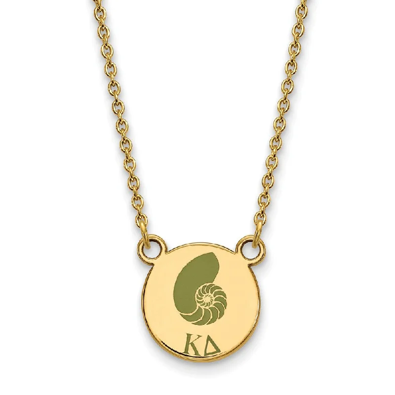 ladies-minimalist-diamond-necklaces-14K Plated Silver Kappa Delta Small Enamel Necklace