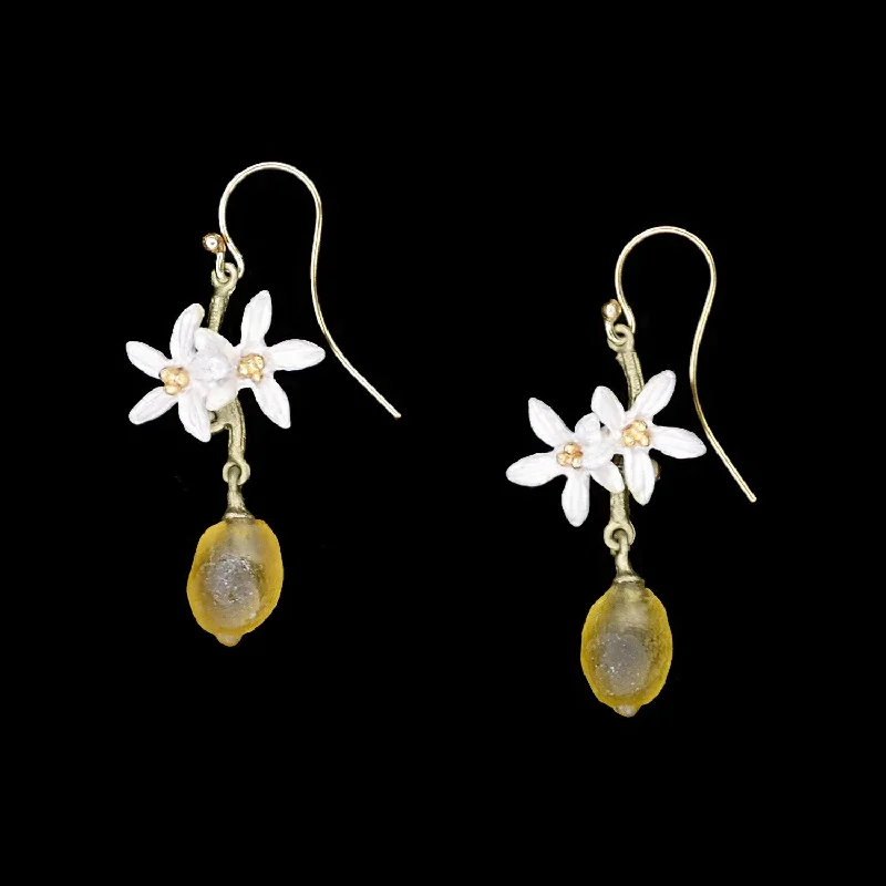 Ladies earrings brilliant shine -Lemon Drop Earrings - Flower Wire