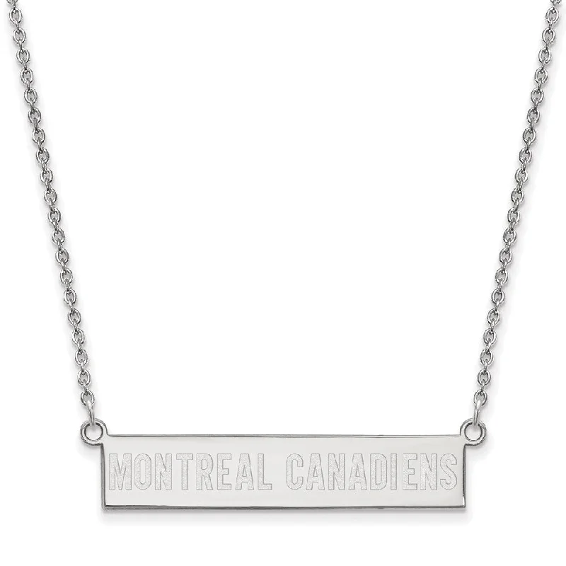 ladies-ethnic-silver-necklaces-Sterling Silver NHL Montreal Canadiens SM Bar Necklace, 18in