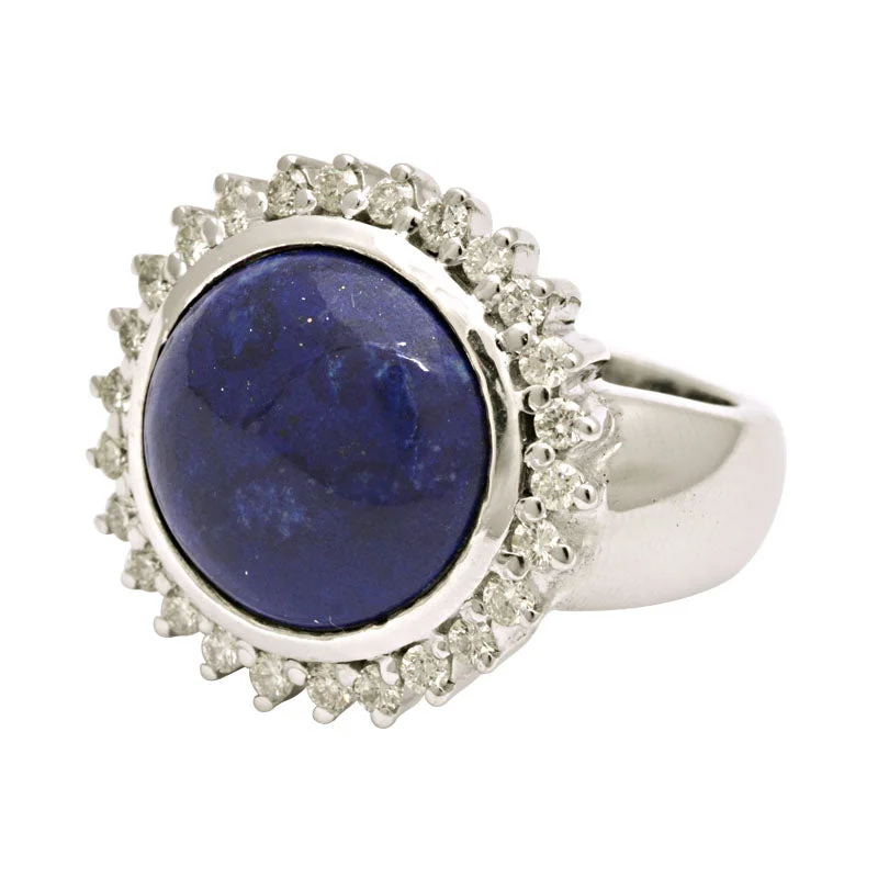 Ladies rings with critter designs -Ring-Lapis Lazuli and Diamond