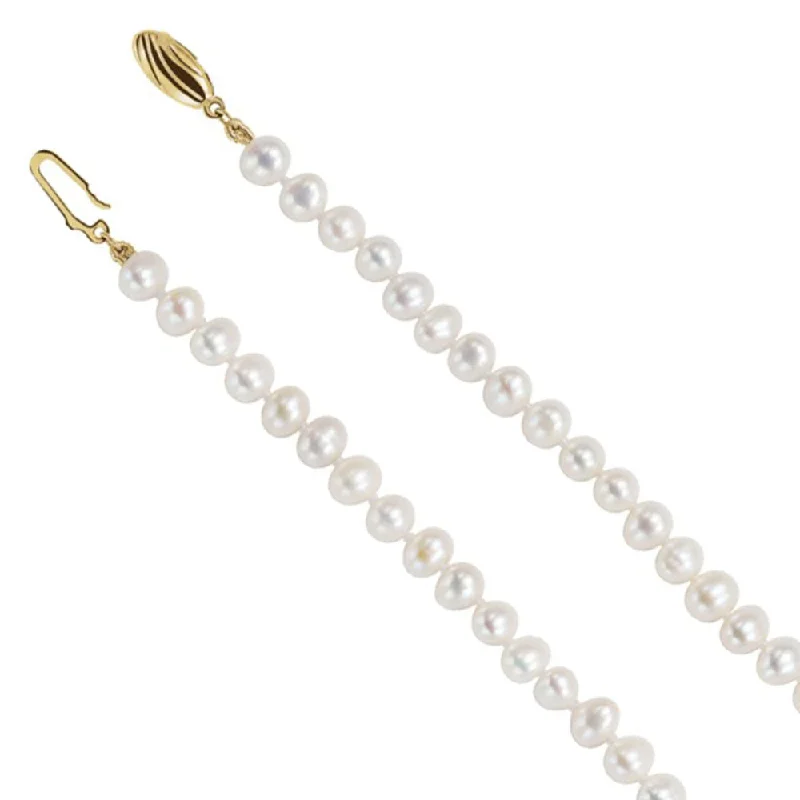 ladies-locket-diamond-necklaces-5.0-5.5mm, White FW Cultured Pearl & 14k Yellow Gold Necklace, 16 Inch