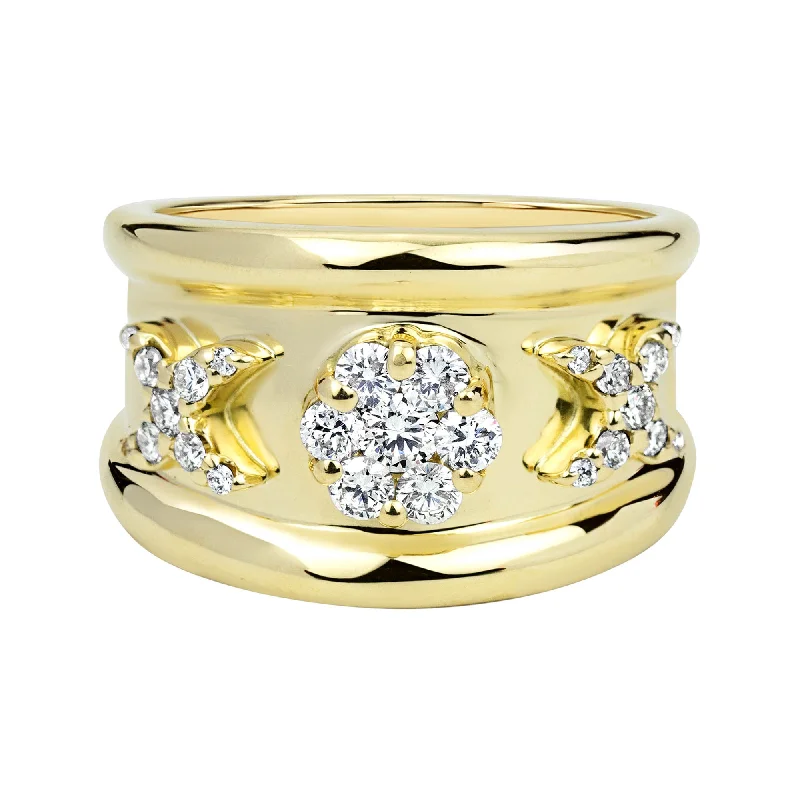 Ladies rings with porcelain inlays -Ring - Diamond (2317B)