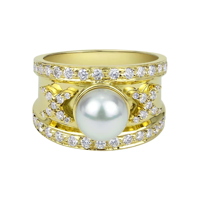 Ladies rings for vision vibes -Ring - South Sea Pearl And Diamond (2316C)