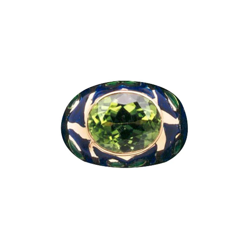 Ladies rings with coal jet -Repair - Ring - Peridot (Enamel) - 530O