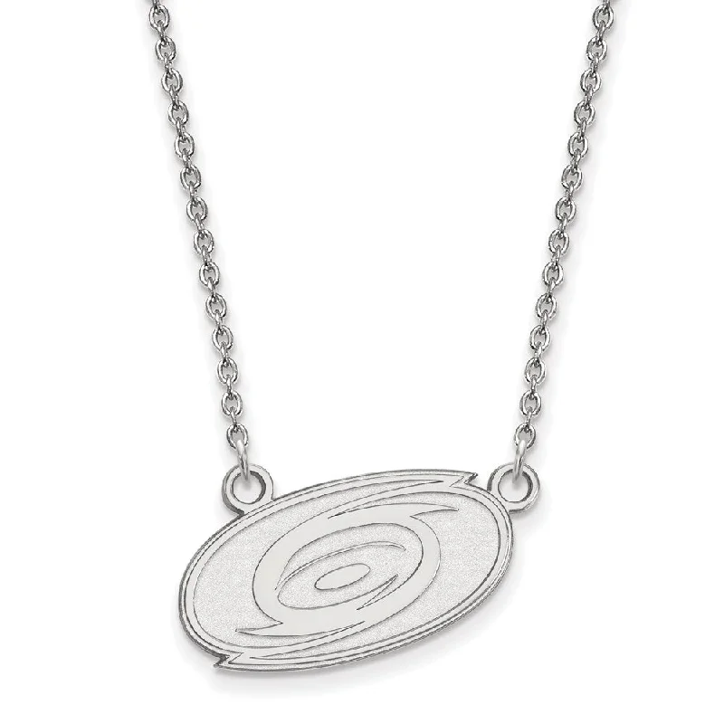 ladies-crystal-box-necklaces-Sterling Silver NHL Carolina Hurricanes Small Necklace, 18in