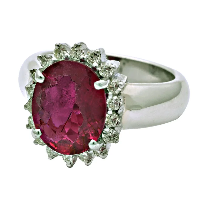 Ladies rings for retreat days -Ring- Rubellite And Diamond (193MS)