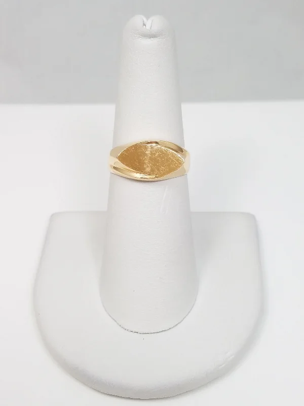 Ladies rings rustic elegance -New! Abstract 18k Solid Yellow Gold Signet Ring