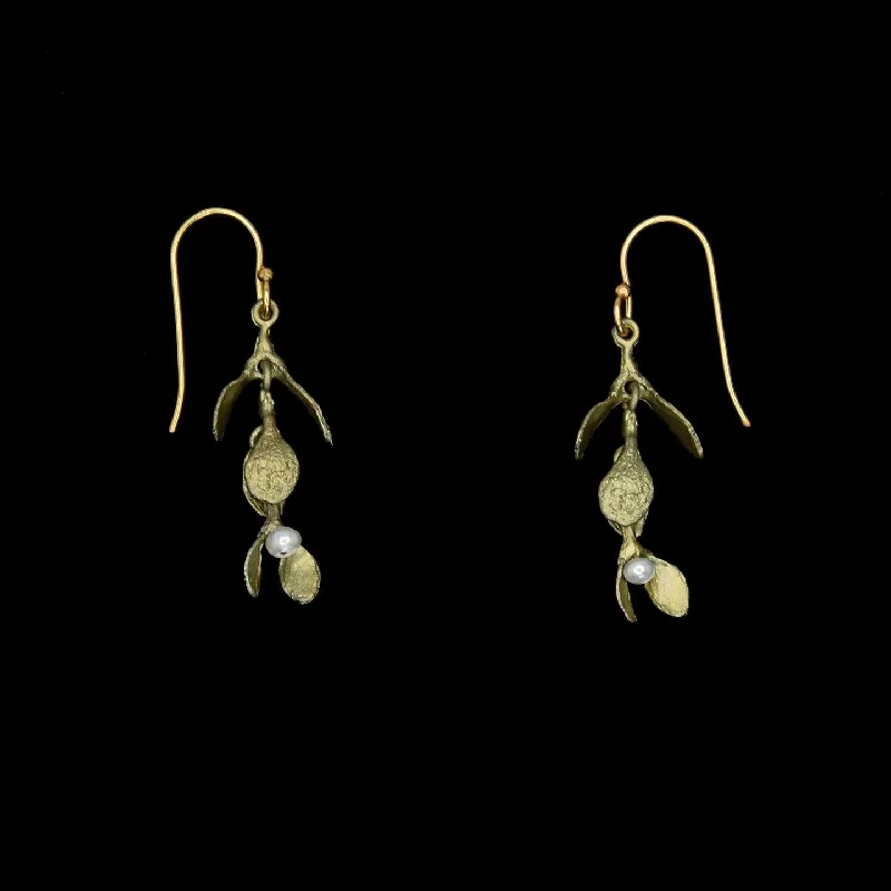 Ladies earrings artsy elegance -Mistletoe Earrings - Dangle Wire