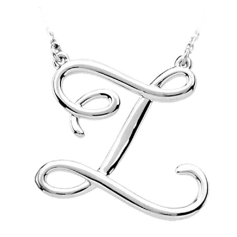 ladies-charm-rose-gold-necklaces-14k White Gold, Olivia Collection, Medium Script Initial Z Necklace