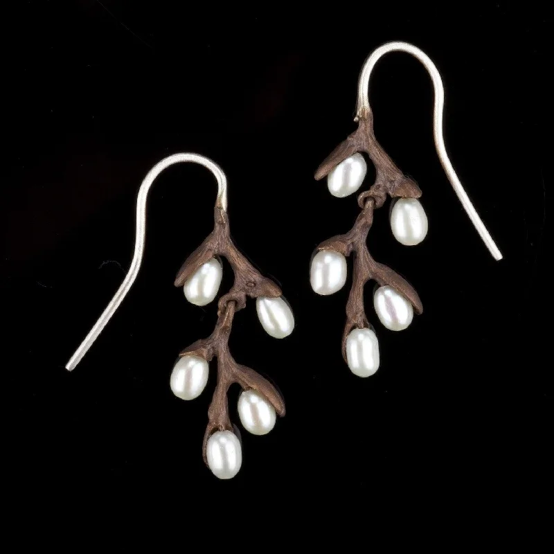 Ladies earrings with sly studs -Pussy Willow Earrings - Wire Drop