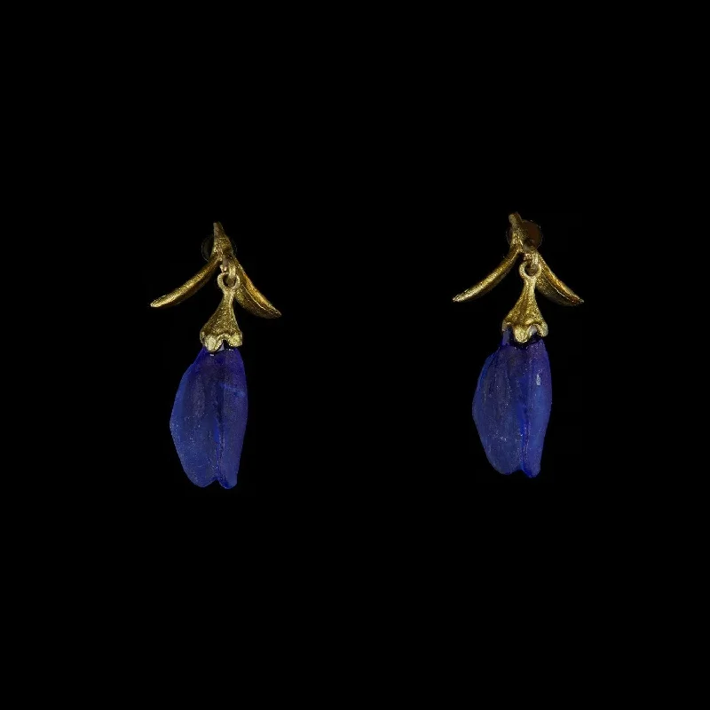 Ladies earrings for guide vibes -False Indigo Earring - Large Glass Bud Post