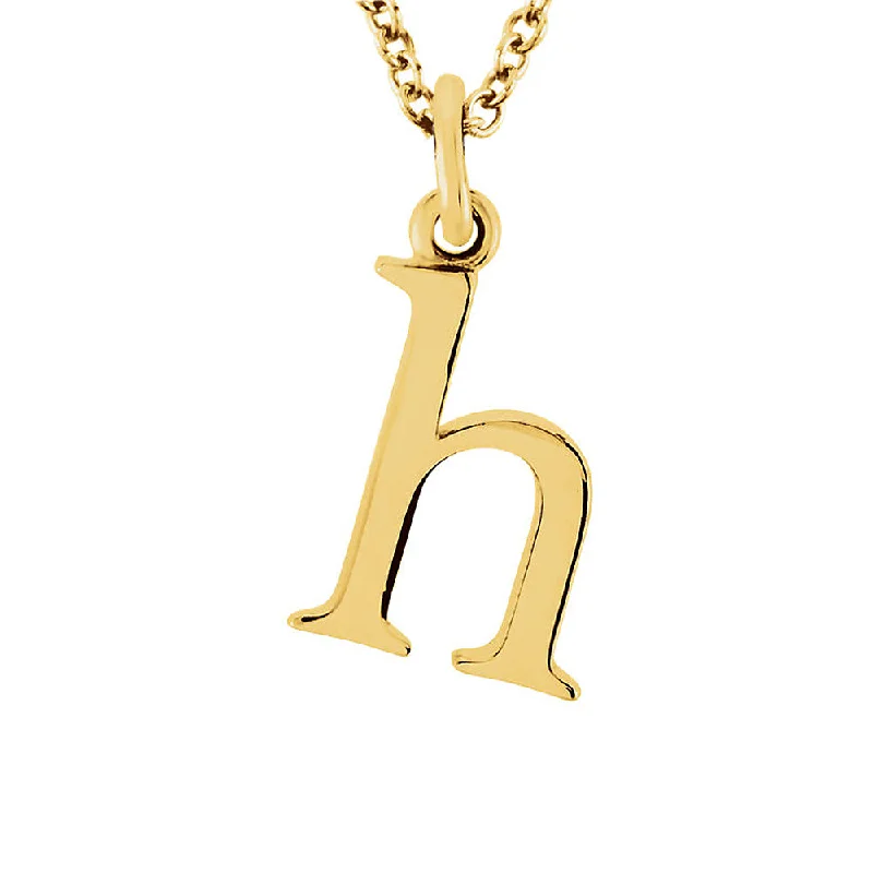 ladies-gemstone-rope-necklaces-The Abbey Lower Case Initial 'h' Necklace in 14k Yellow Gold, 16 Inch