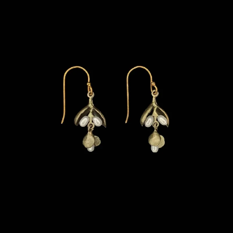 Ladies earrings lustrous sparkle -Eucalyptus Seed Earrings - Dainty Wire