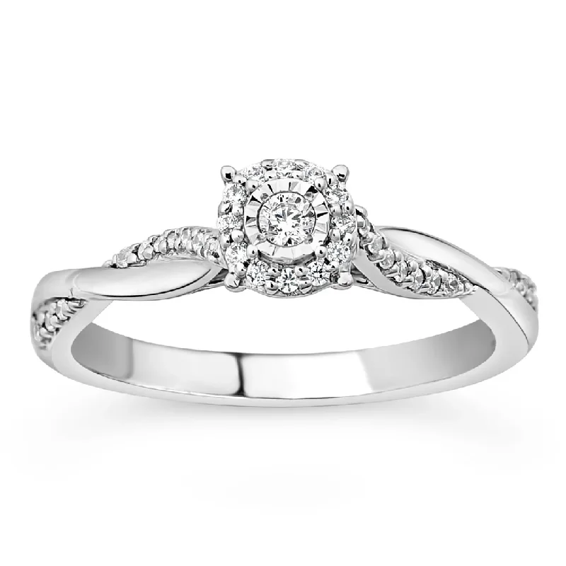 Ladies engagement rings for forever bonds -Diamond Engagement Ring (14K)