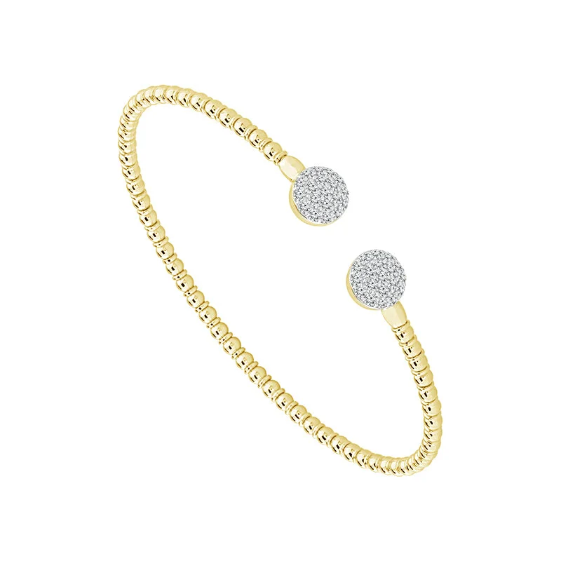 ladies-gold-star-bracelets-1/2 Ctw Multi Stone Flexible Diamond Bangle Bracelet in 14 Karat Yellow Gold