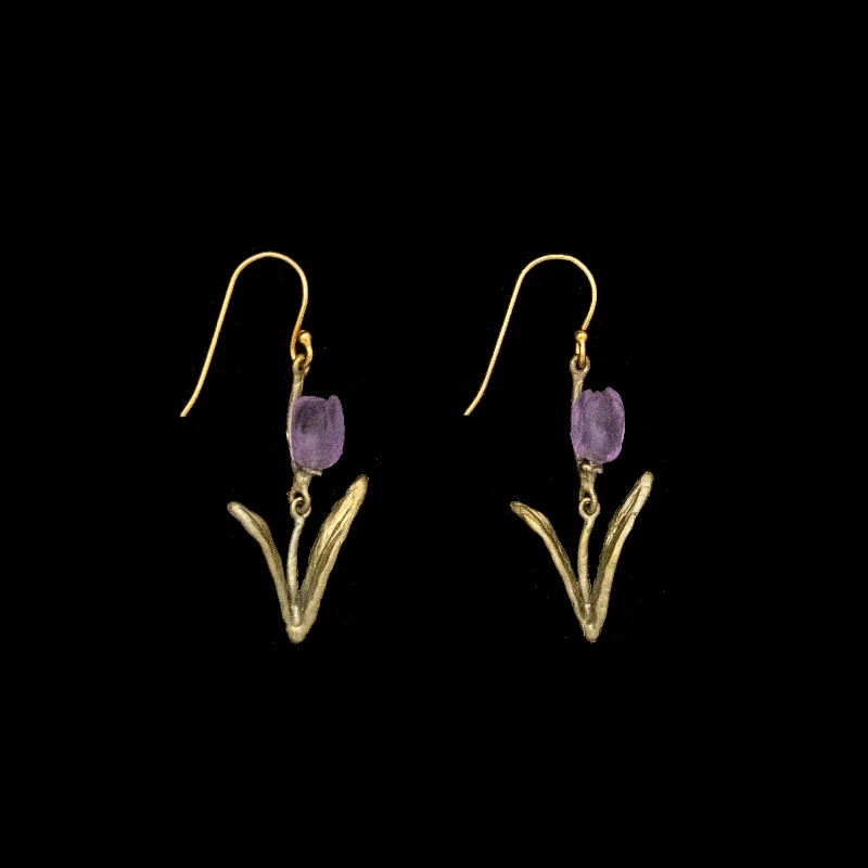 Ladies earrings for easy days -Tulip Earrings - Wire (Purple)