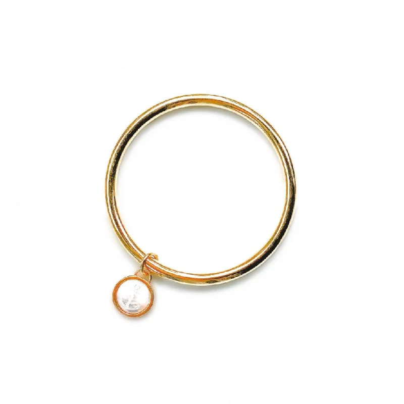 ladies-moon-gold-bracelets-Harbor Charm Bangle Bracelet - Engraved Anchor