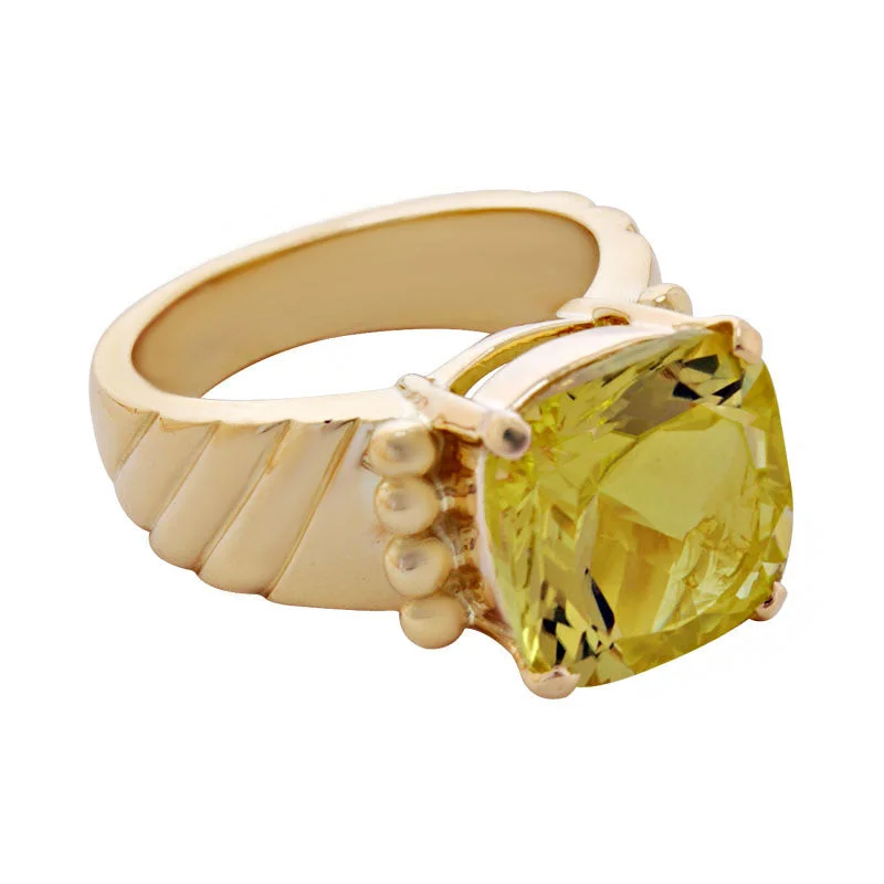 Ladies rings skin-safe alloys -Ring- Lemon Quartz (1850J)