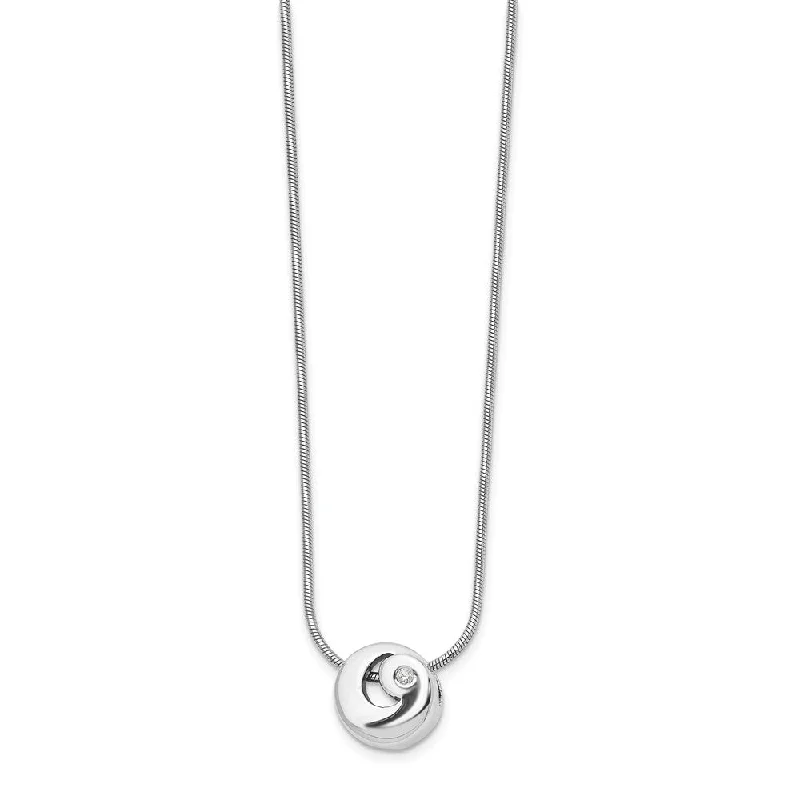 ladies-gemstone-cable-necklaces-Diamond Swirl Necklace in Rhodium Plated Silver, 18-20 Inch