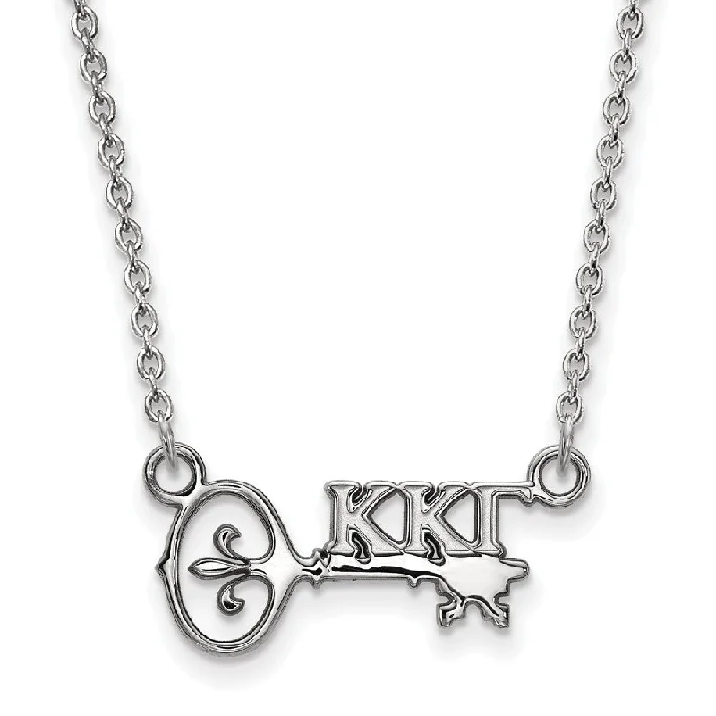 ladies-moon-diamond-necklaces-Sterling Silver Kappa Kappa Gamma XS (Tiny) Necklace