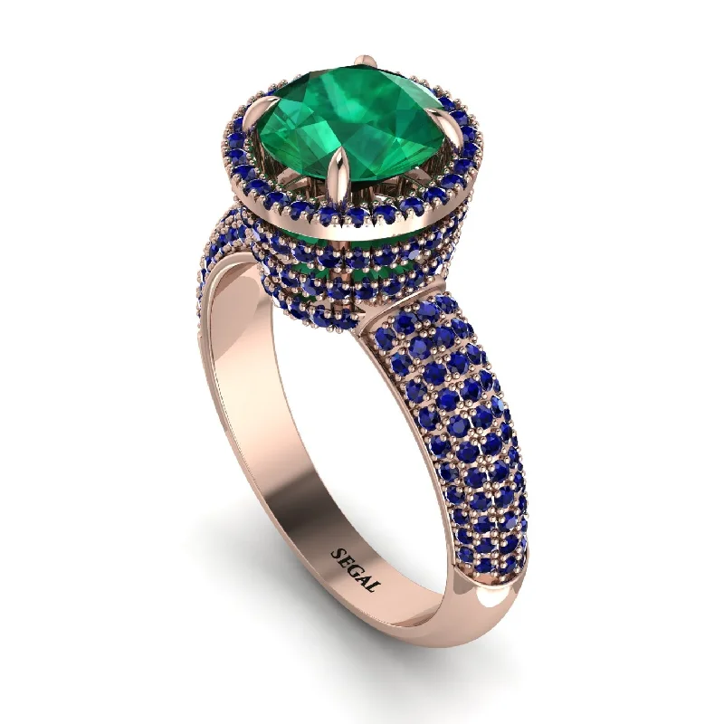 Ladies engagement rings fun brilliance -Emerald Cluster Halo Engagement Ring - Katie No. 65