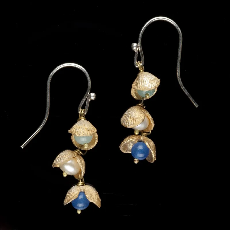 Ladies earrings plush shine -Itty Bitty Shells Earrings - Wire Drop