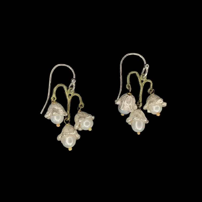 Ladies earrings artsy elegance -Lily of the Valley Earrings - Triple Flowers