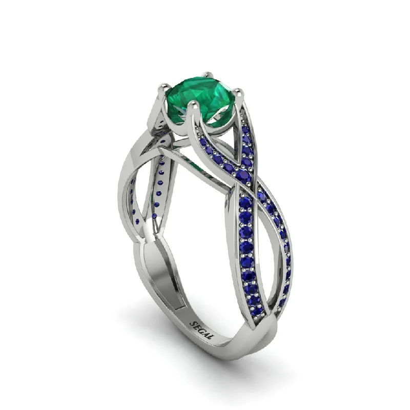 Ladies engagement rings for bridal dreams -Emerald Eternal Twist Engagement Ring - Maisie No. 66