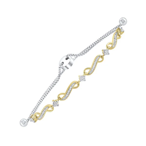 ladies-statement-pearl-bracelets-Sterling Silver Diamond Bolo Bracelet