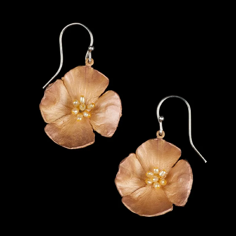 Ladies earrings for style icons -California Poppy Earrings - Large Flower