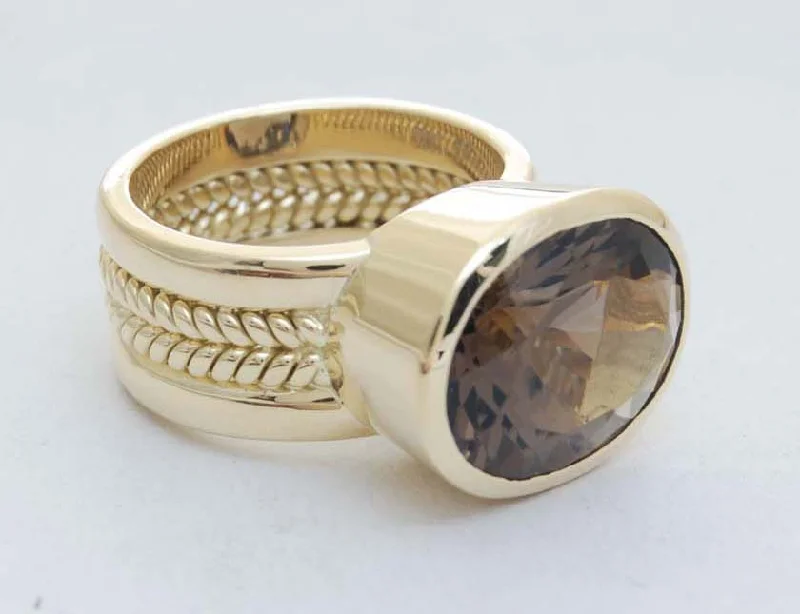 Ladies rings for vocal vibes -Repair - Ring - Smokey Quartz (1740K)