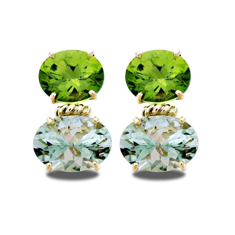 Ladies earrings for digital pros -Earrings-Peridot and Green Quartz  (2031B)