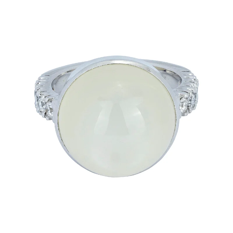 Ladies rings for future vibes -Repair - Ring - Moonstone And Diamond (2273D)