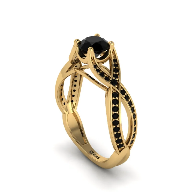 Ladies engagement rings for stylish proposals -Black Diamond Eternal Twist Engagement Ring - Maisie No. 37