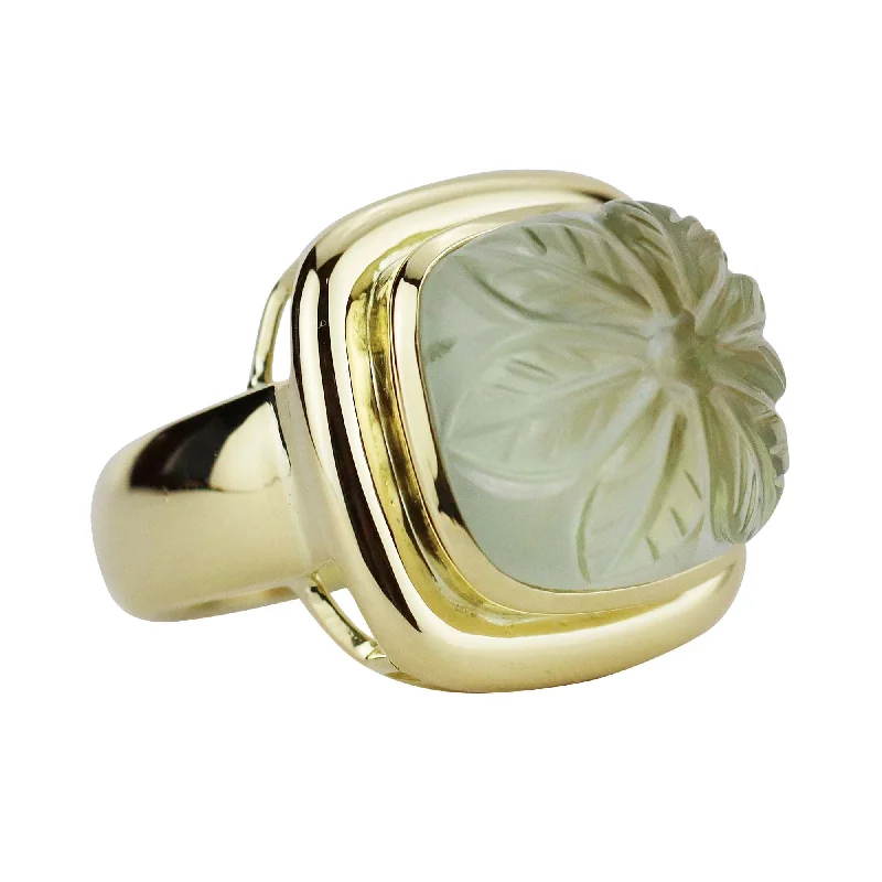 Ladies rings with tide motifs -Ring  - Green Quartz